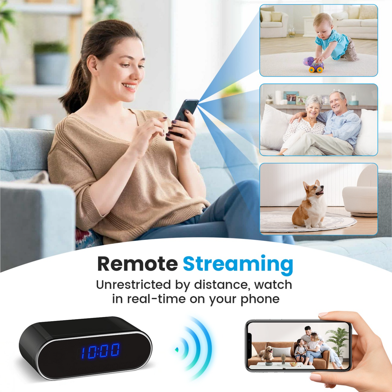 Spy Wifi Clock Camera