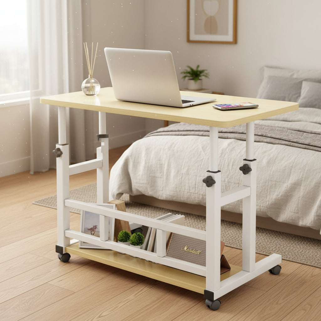 Adjustable Rolling Side Table