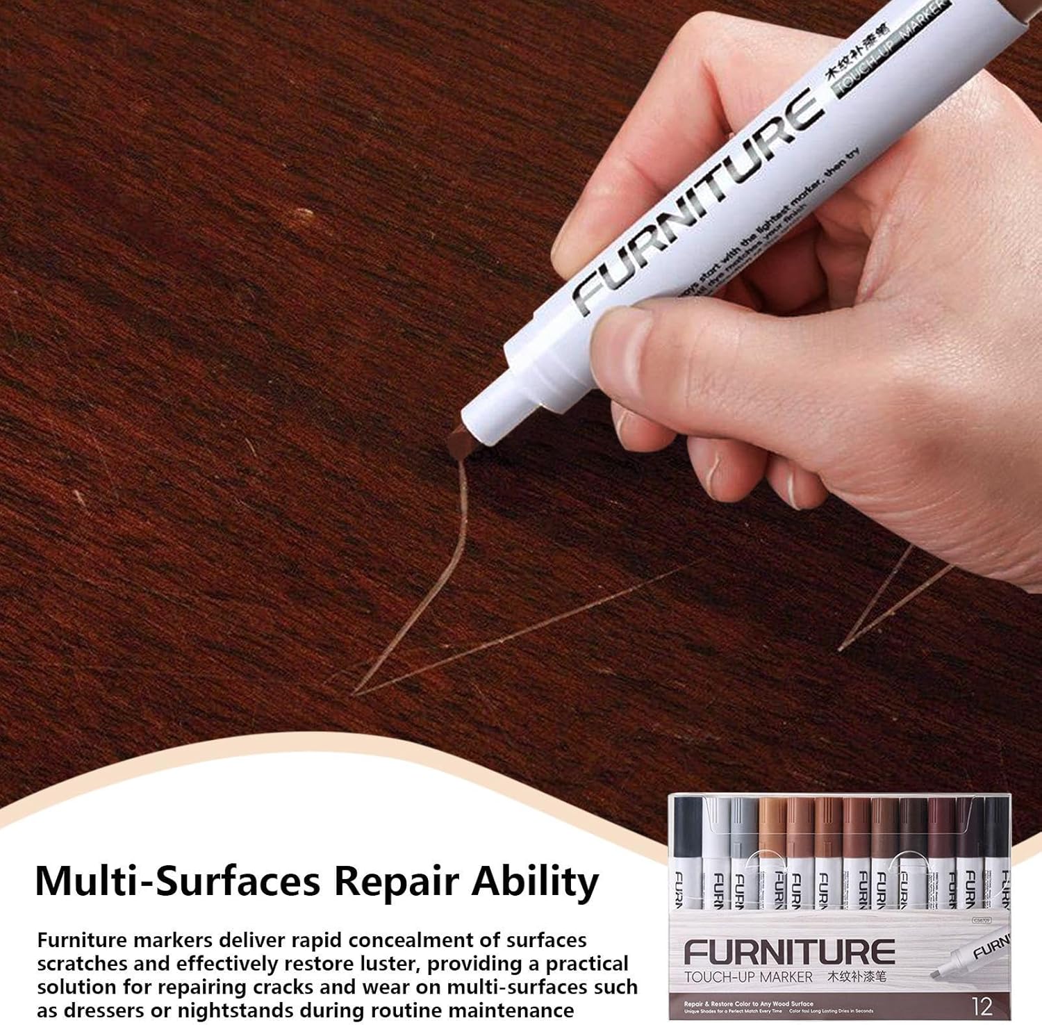 Scratch Repair Markers (Set of 12 Pens)