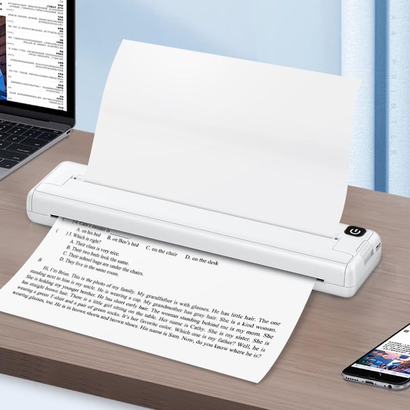 Portable Thermal A4 Printer + 10 Thermal Papers