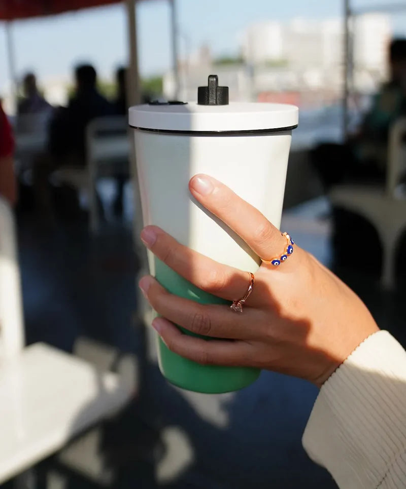 Gradient Sip Cup With Straw & Sip Lid