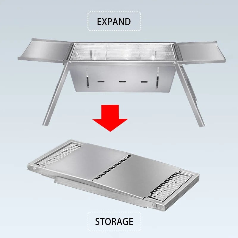 Foldable Barbecue Grill with Gloves