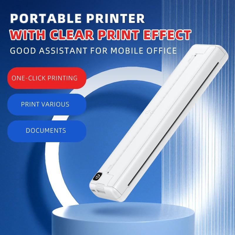 Portable Thermal A4 Printer + 10 Thermal Papers