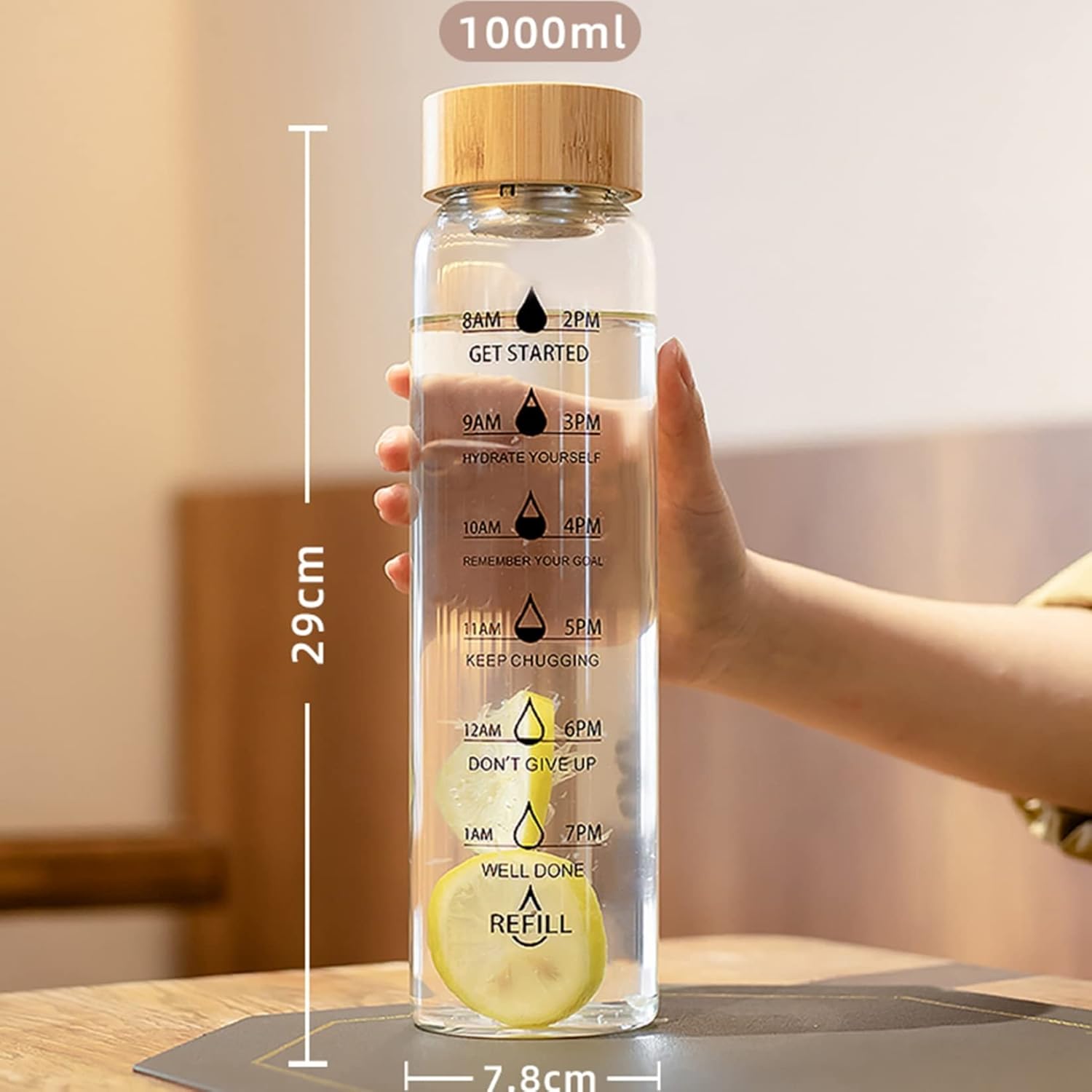 Glass Water Bottle 1000ml