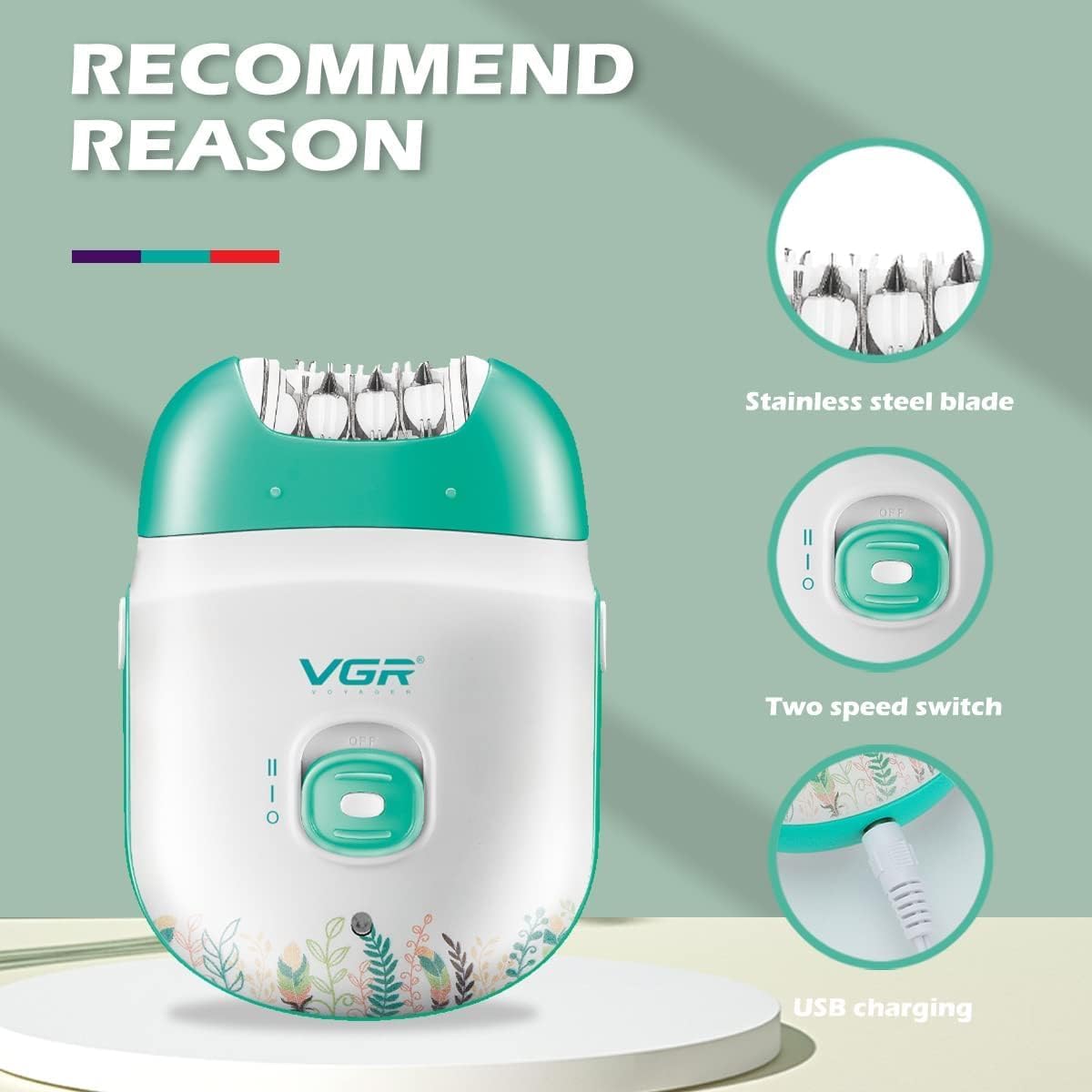 VGR V-726 Professional Ladies Epilator