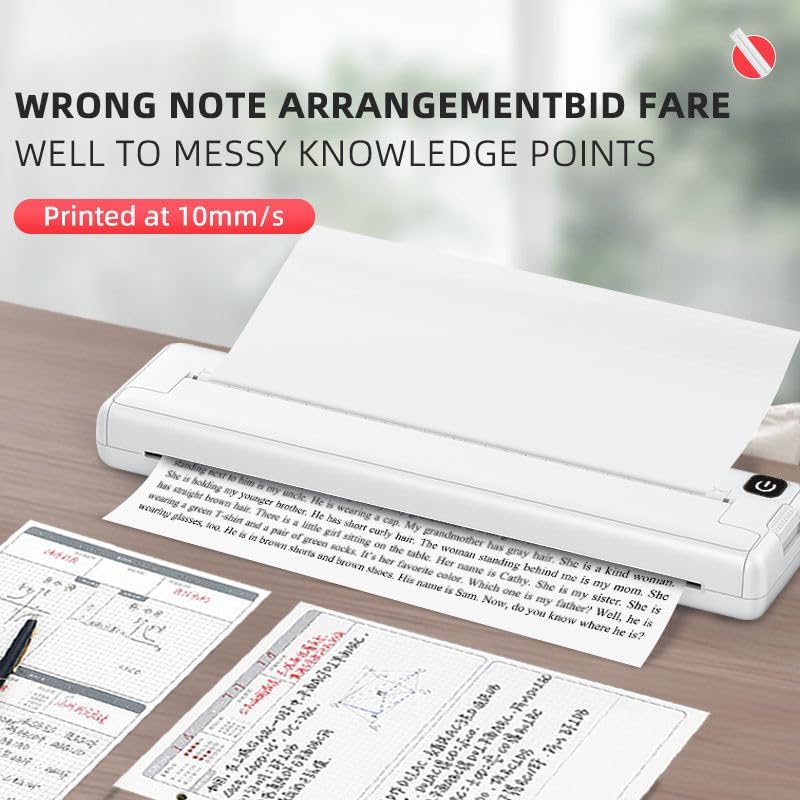 Portable Thermal A4 Printer + 10 Thermal Papers