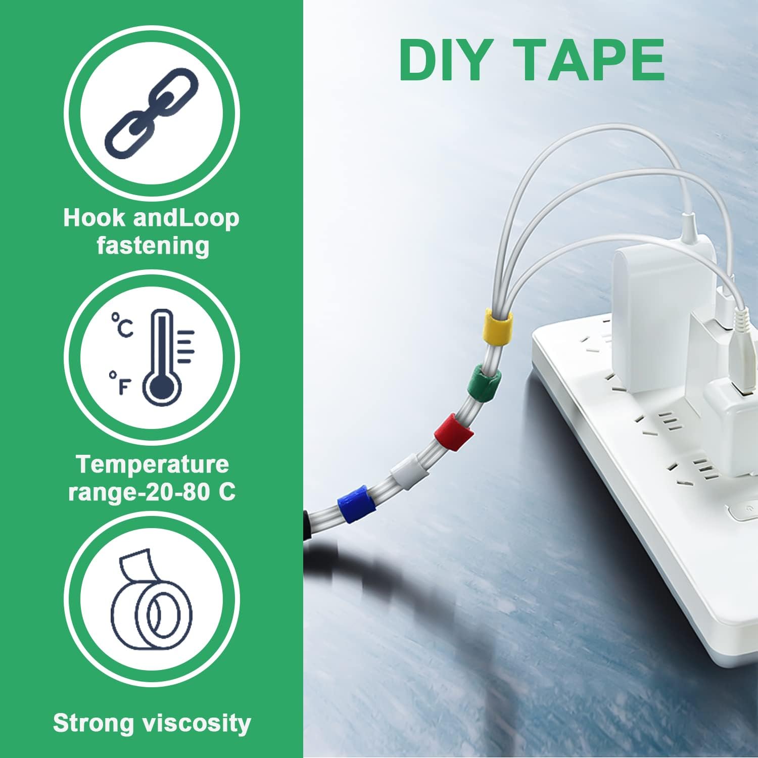 Hook & Loop Tape Set (Pack of 6 Colors)