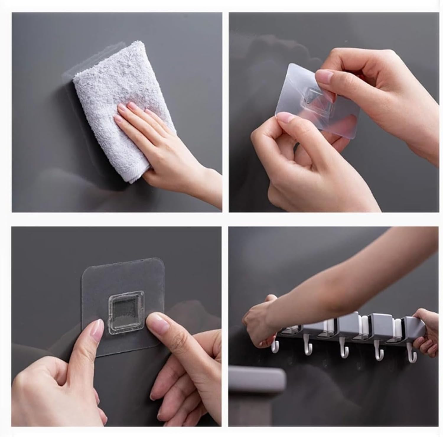 Multifunctional Mop Holder (2 clips and 3 hooks)