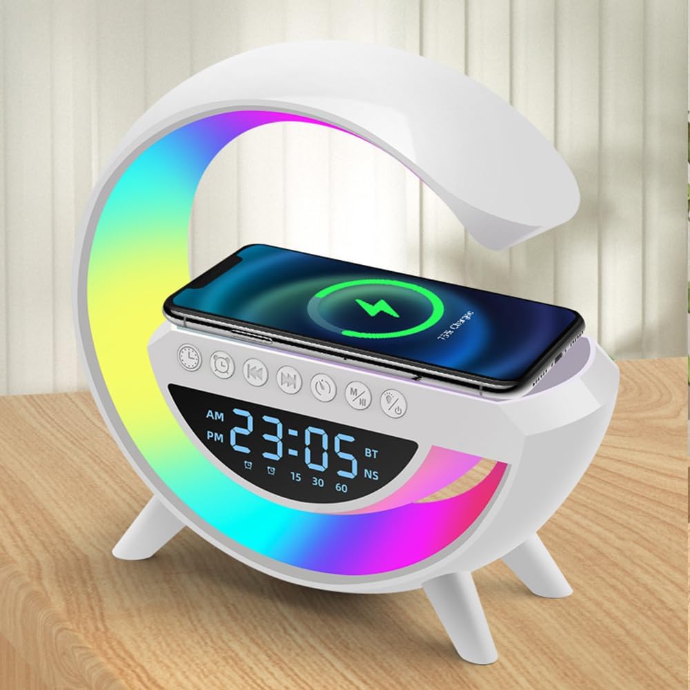 Alarm Clock RGB Lamp with Wireless Charging
