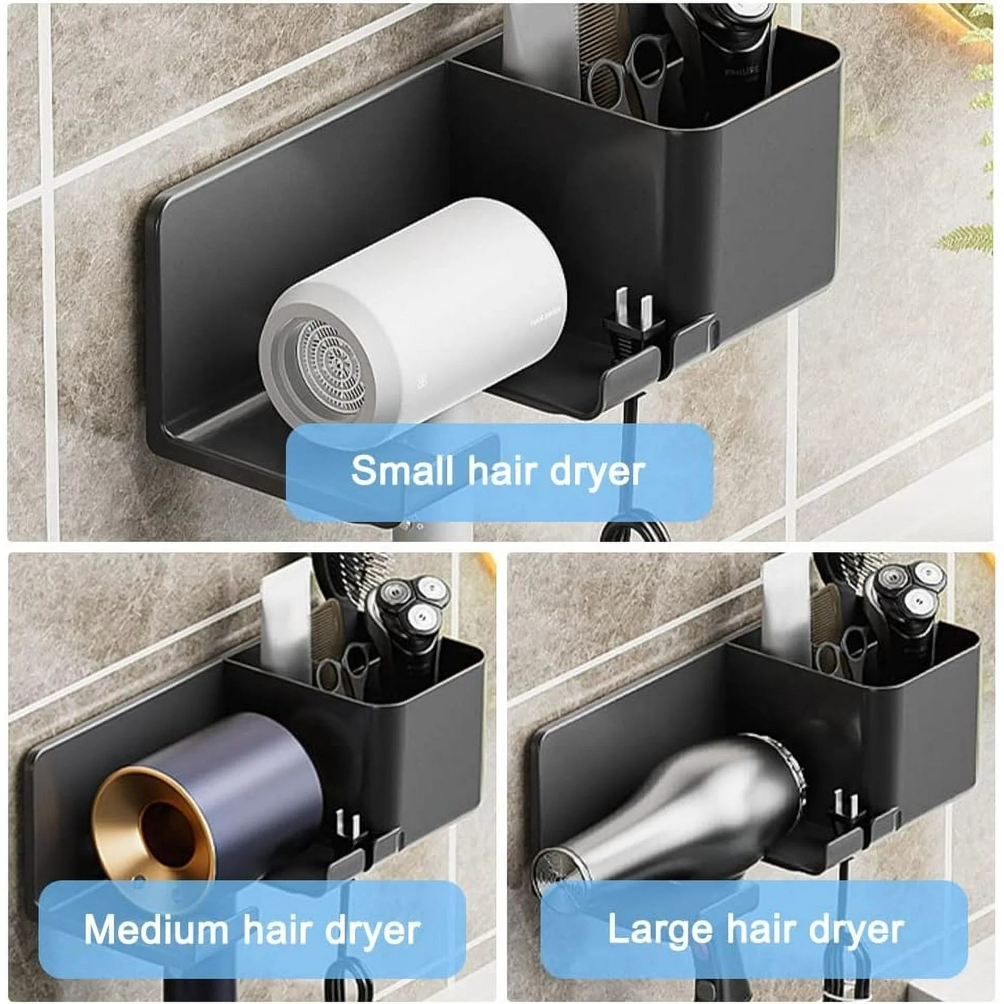 Wall-Mounted Hair Dryer Holder
