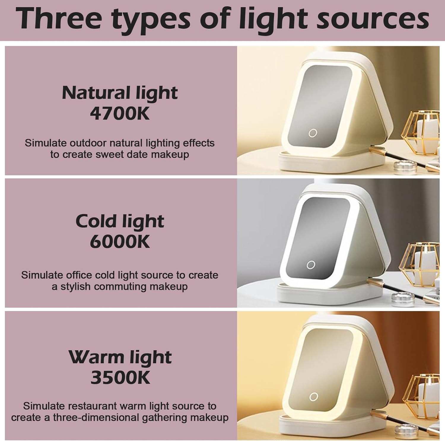 Travel Led Mirror Makeup Bag