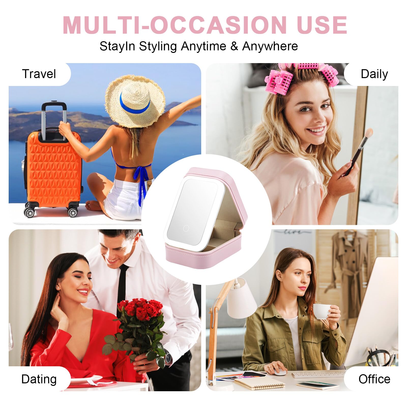 Travel Led Mirror Makeup Bag