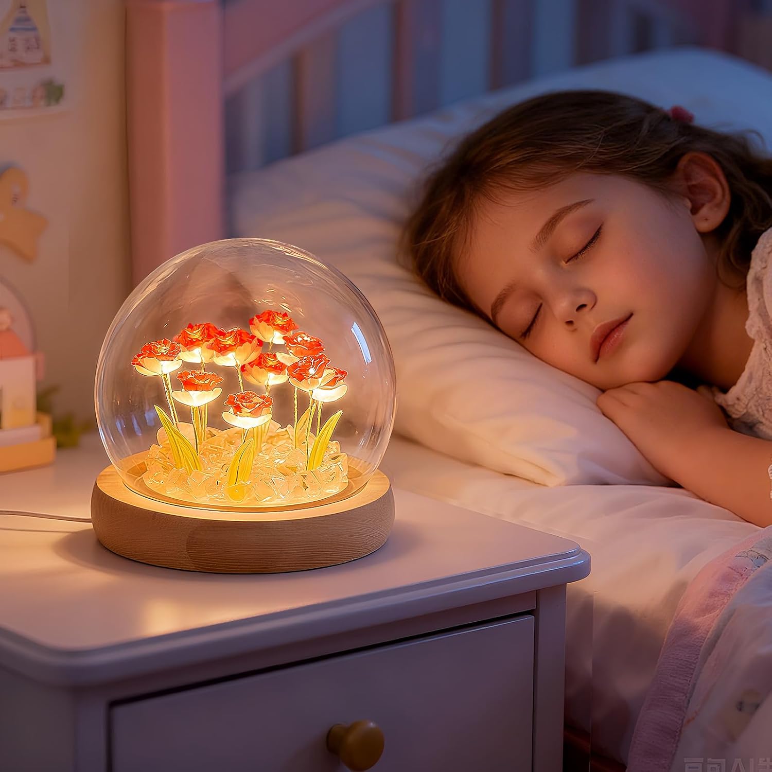 Roses LED Glass Dome