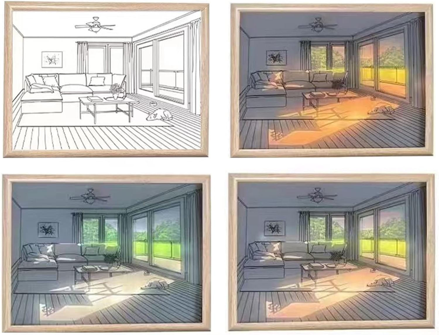 Rechargeable 3D LED Frame Lamps