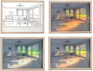Rechargeable 3D LED Frame Lamps