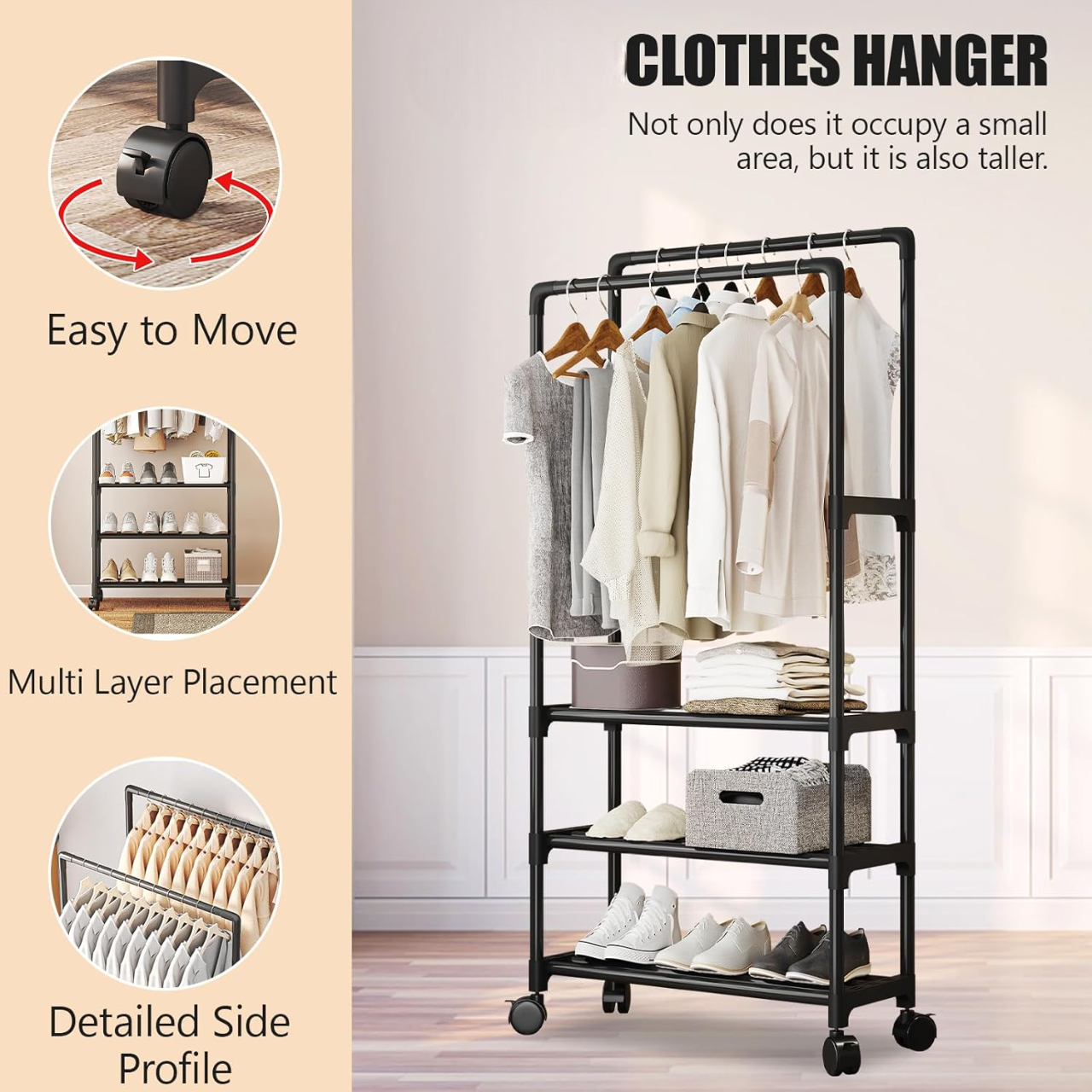 Rolling Clothes Rack