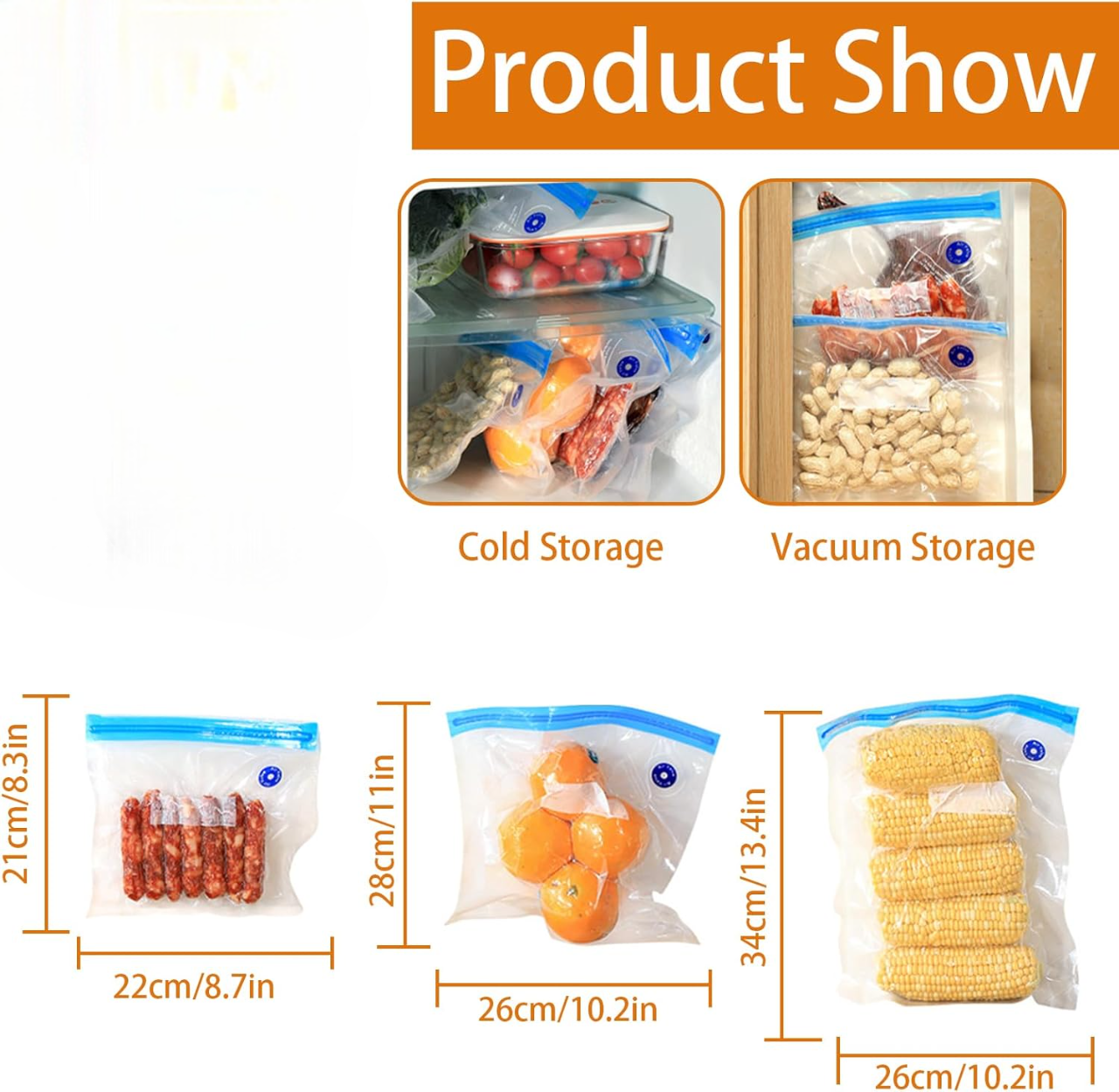 Reusable Vacuum Bags - Set of 10 (Without Pump)