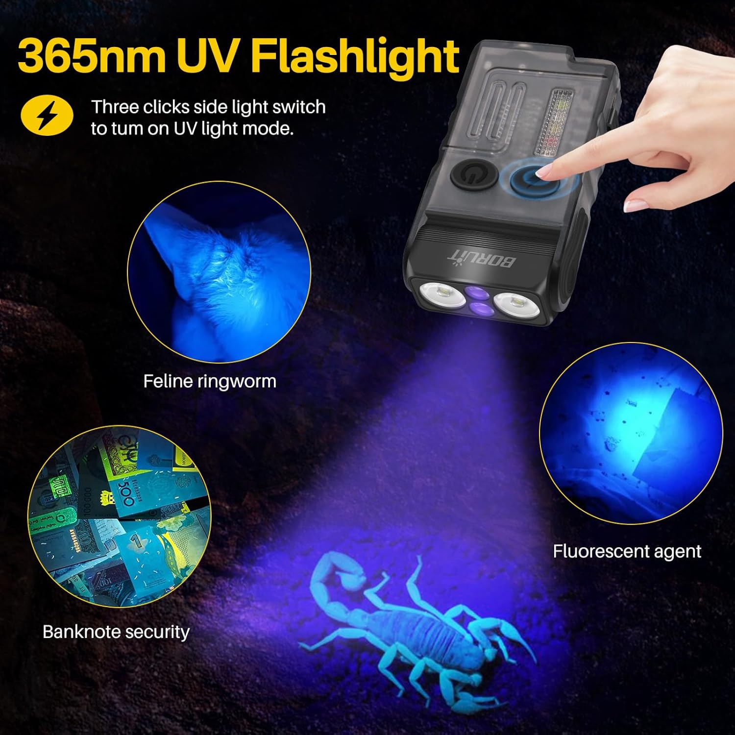Boruit V20 UV Flashlight