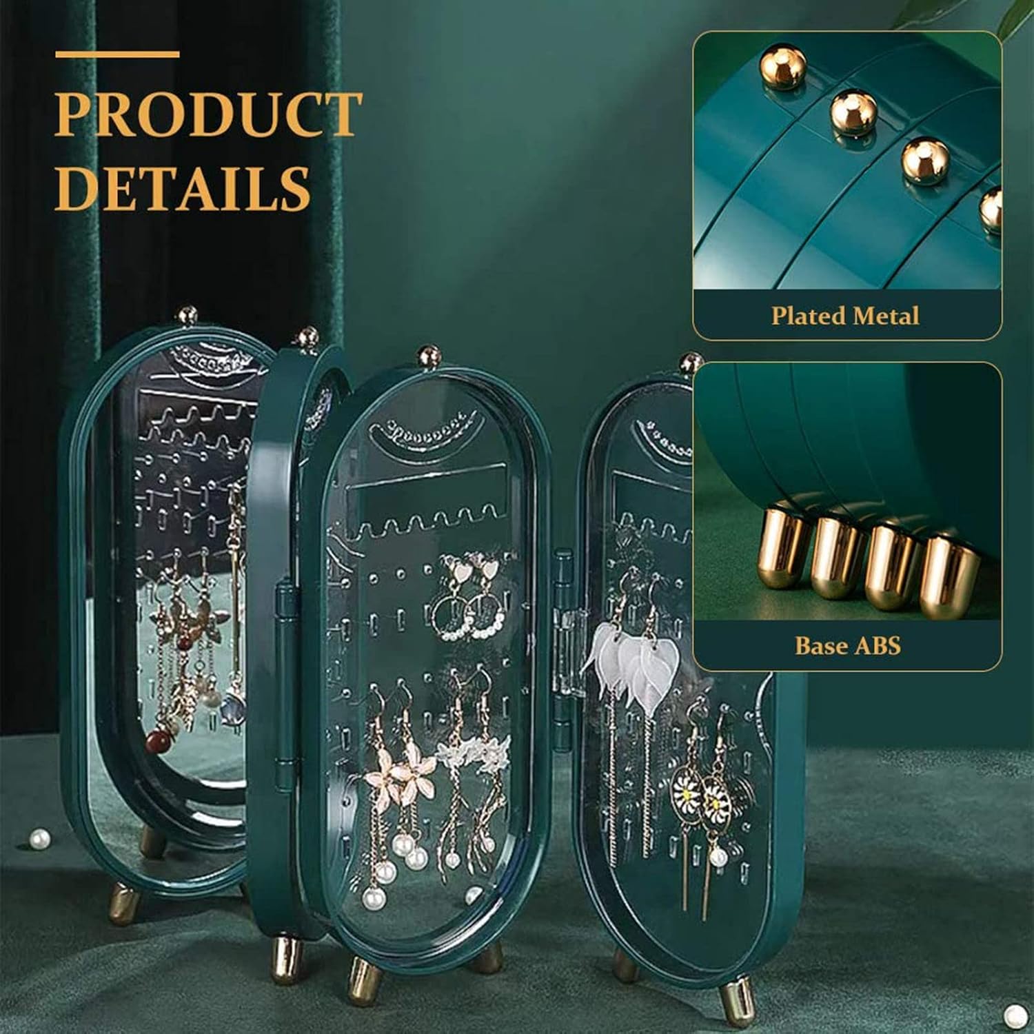 Foldable Mirror Jewelry Organizer