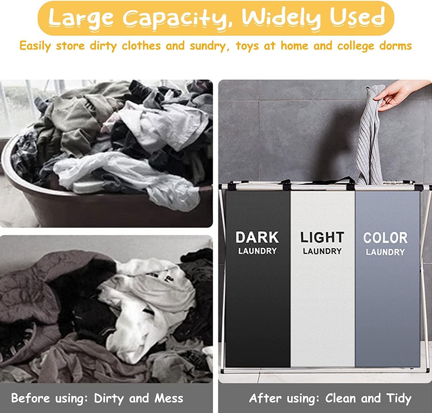 Multi-Section Laundry Basket