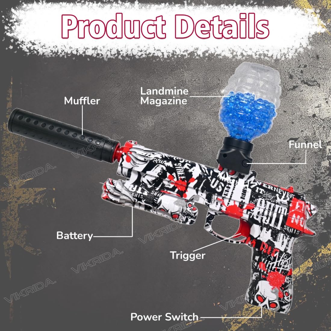 Gel Blaster Handgun + 1000 Gel Balls