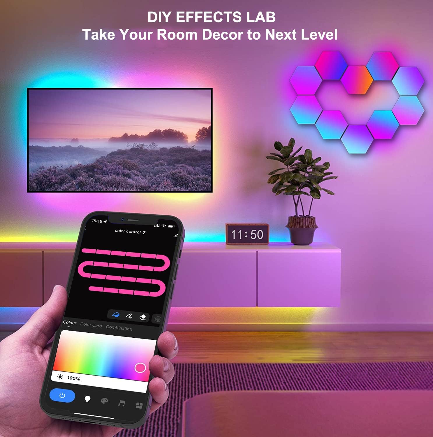 Smart Hexagon LED lights (6 PCS)