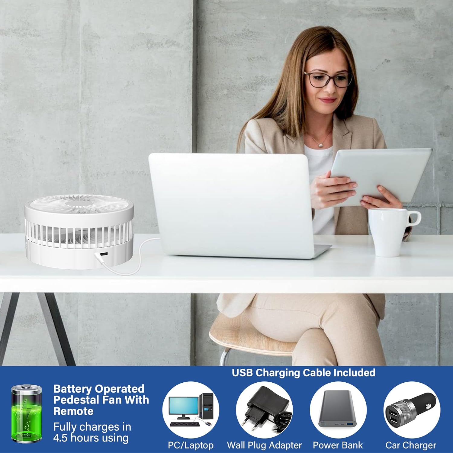 Expandable Folding Standing Fan