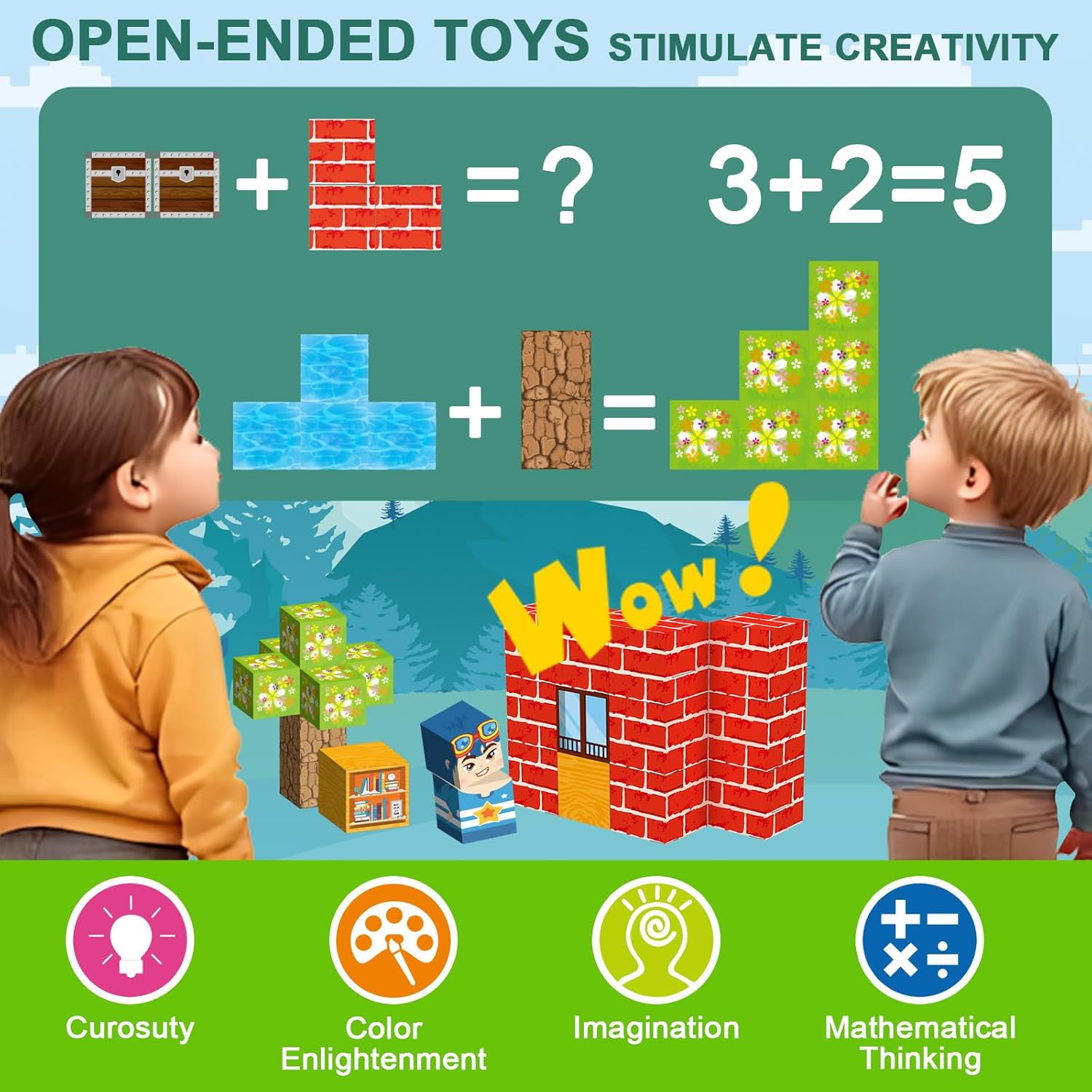 114-Pcs Magnetic Minecraft Blocks Set