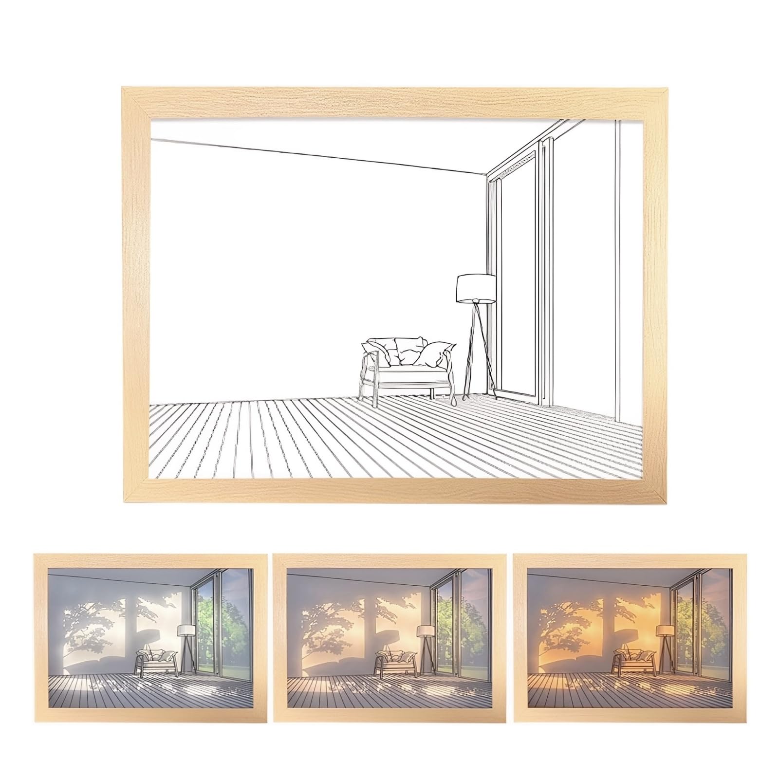 Rechargeable 3D LED Frame Lamps