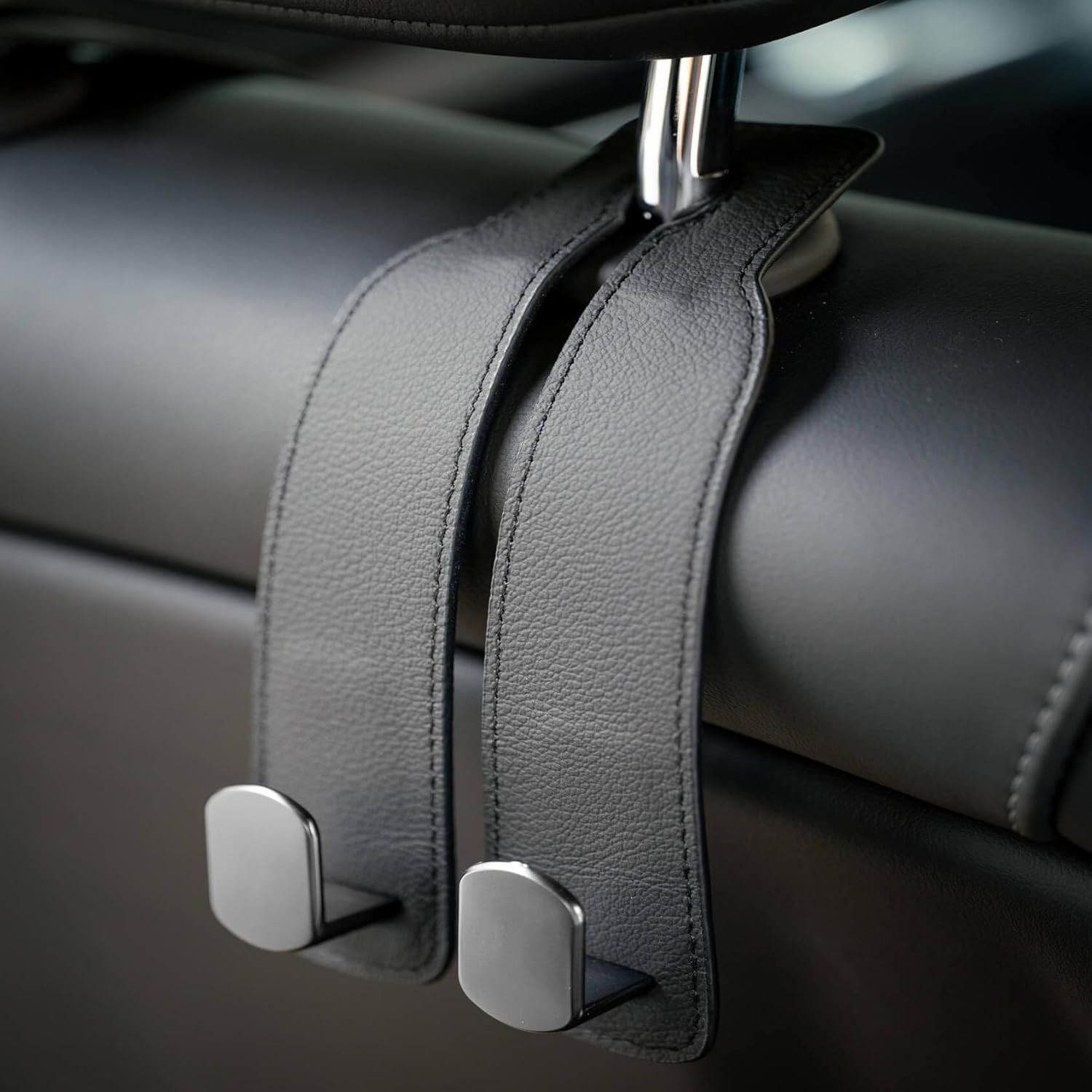 Leather Car Seat Hooks (Set of 2)