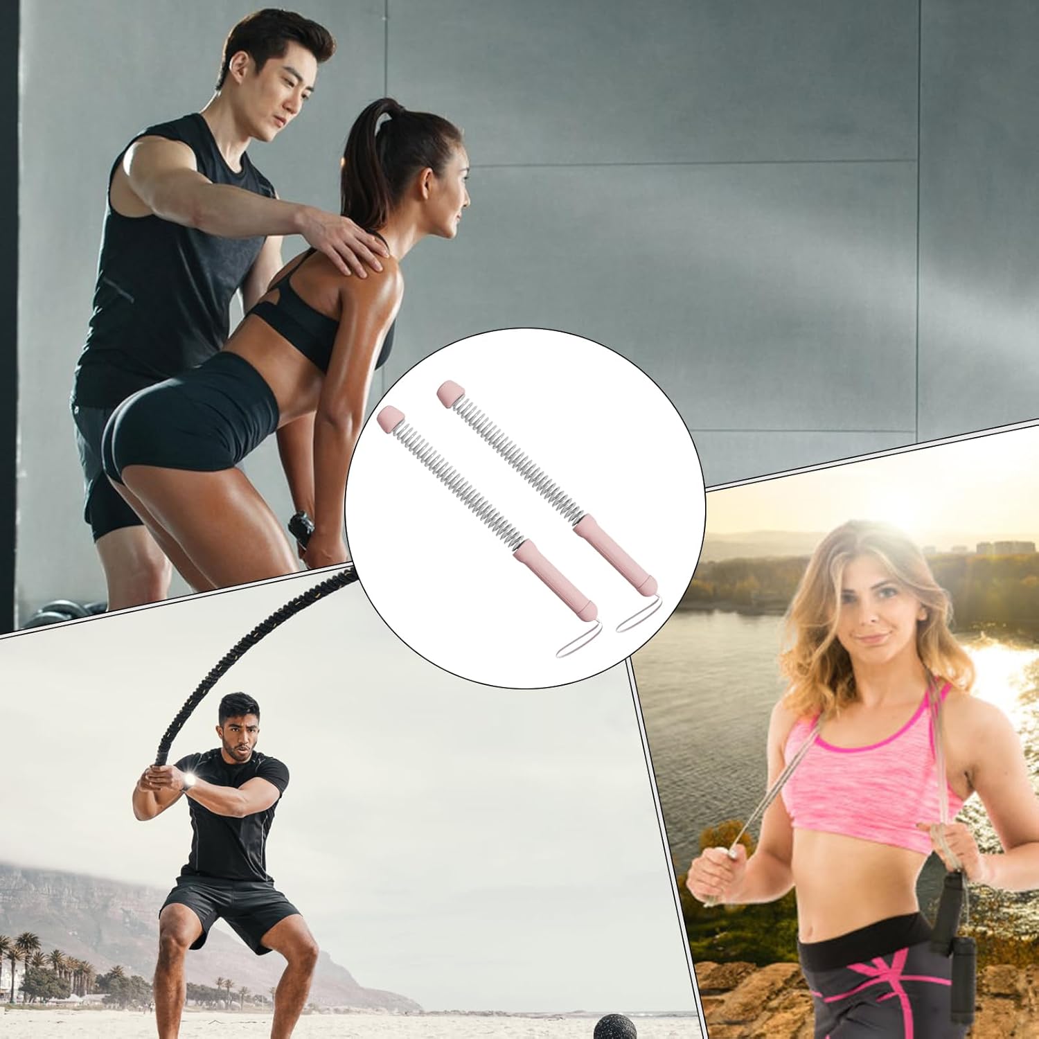 Portable Battle Rope Trainer (Set of 2)