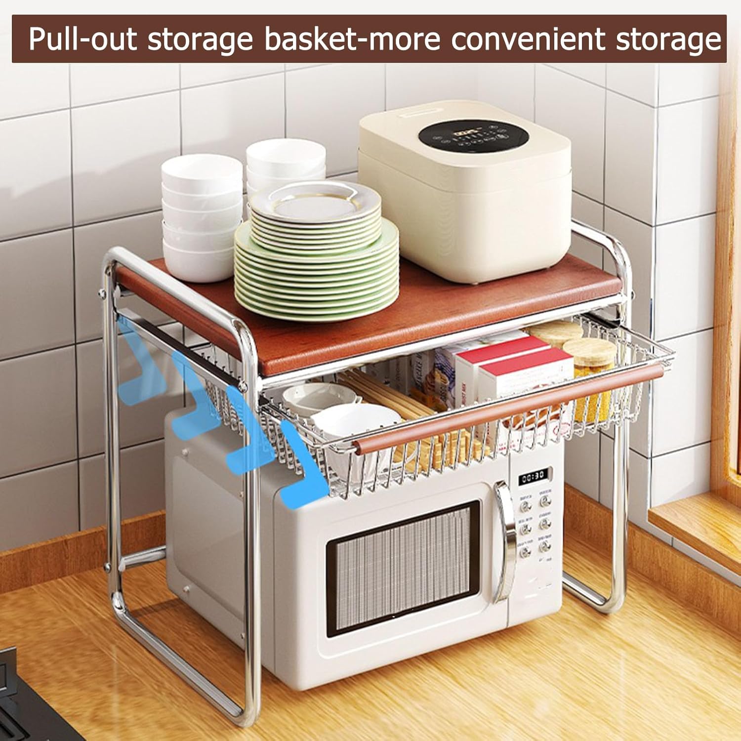 2-Tier Microwave Shelf Stand