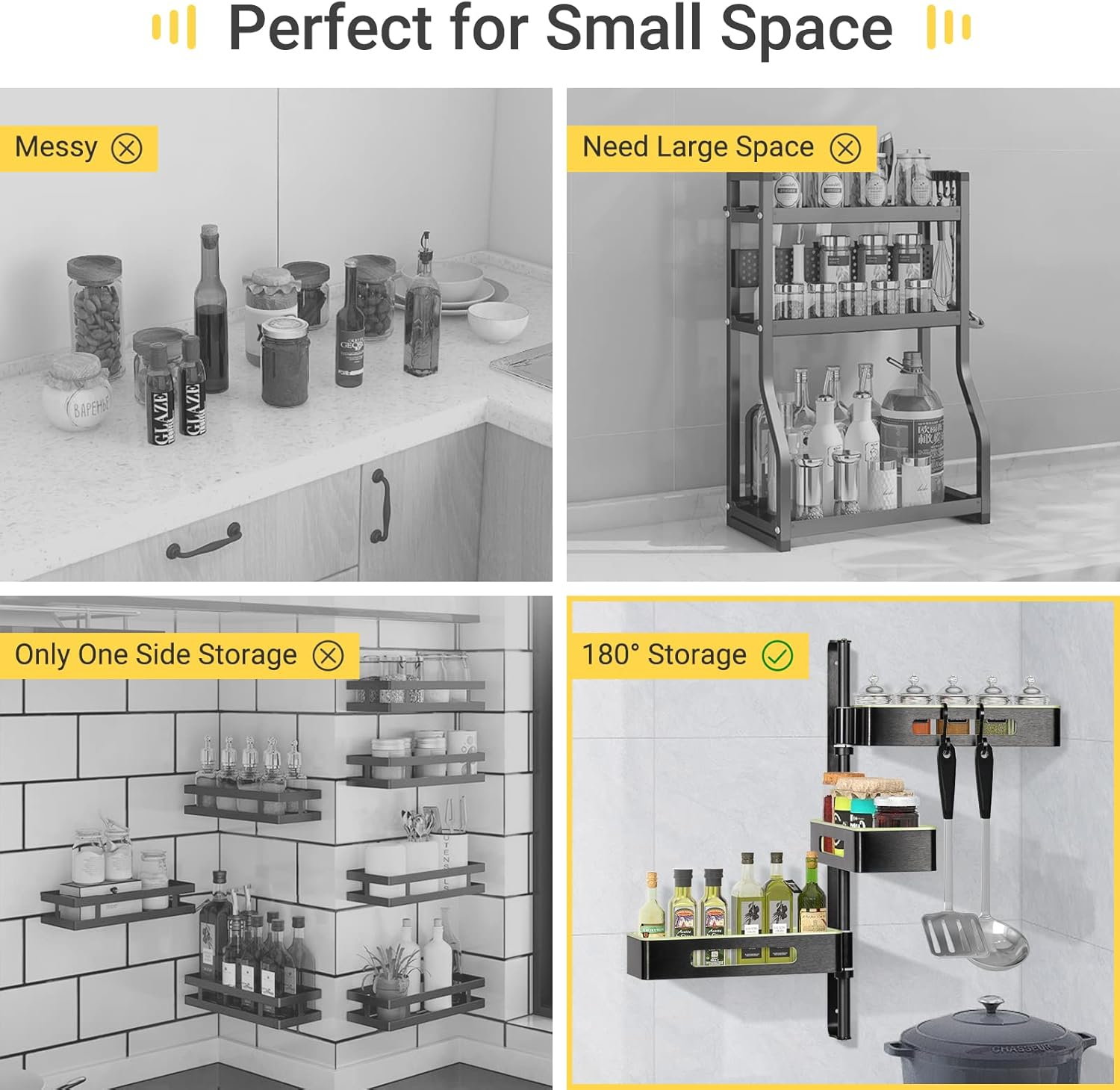 Adjustable and Rotatable Corner Shelf