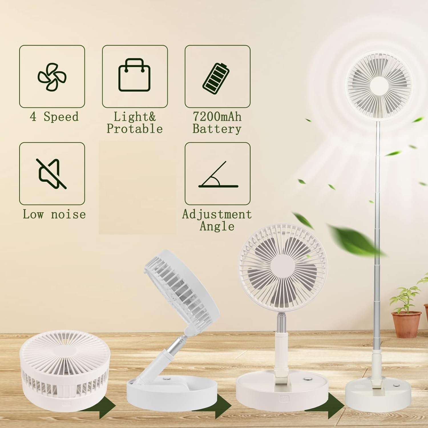 Expandable Folding Standing Fan