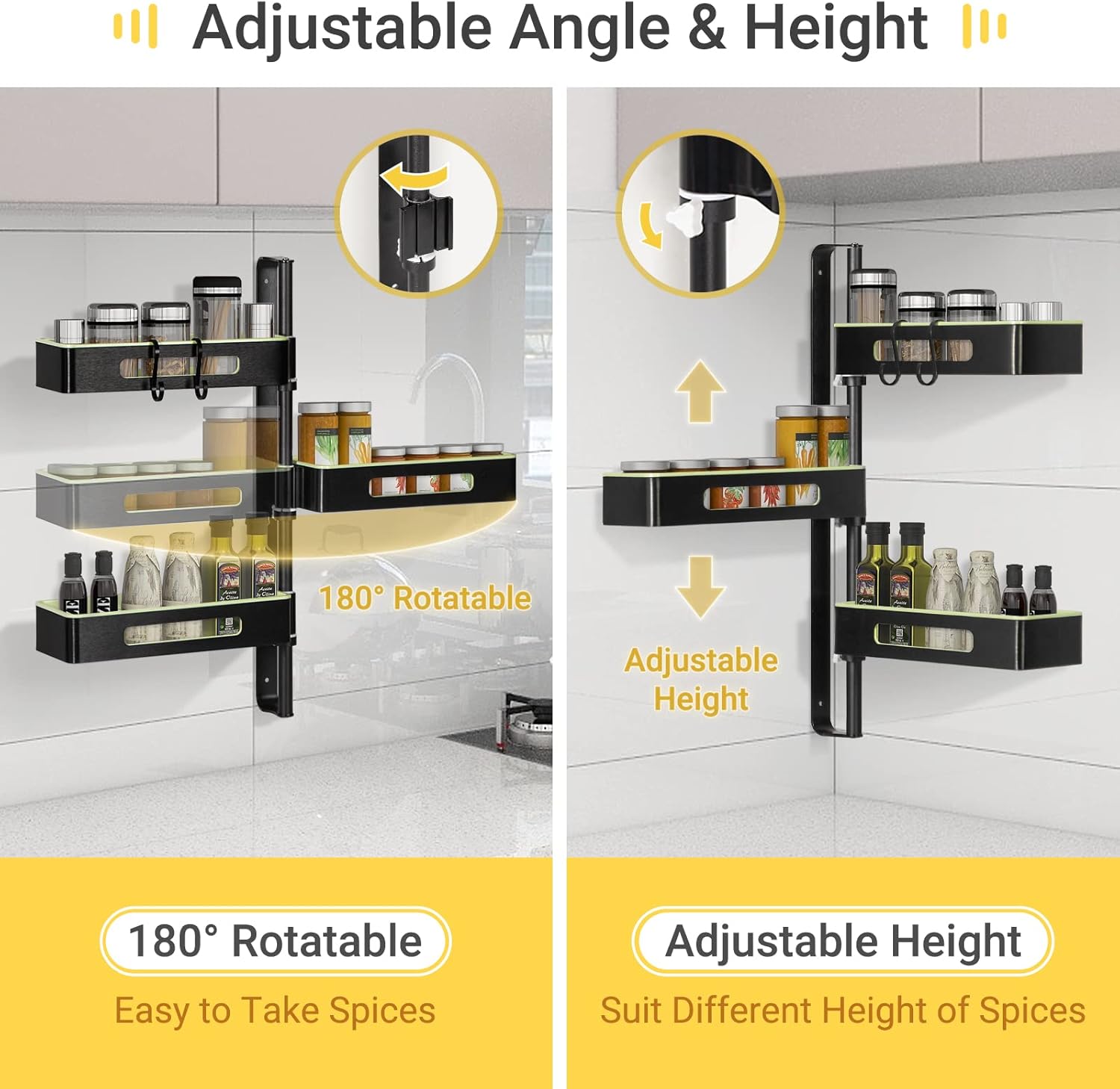 Adjustable and Rotatable Corner Shelf
