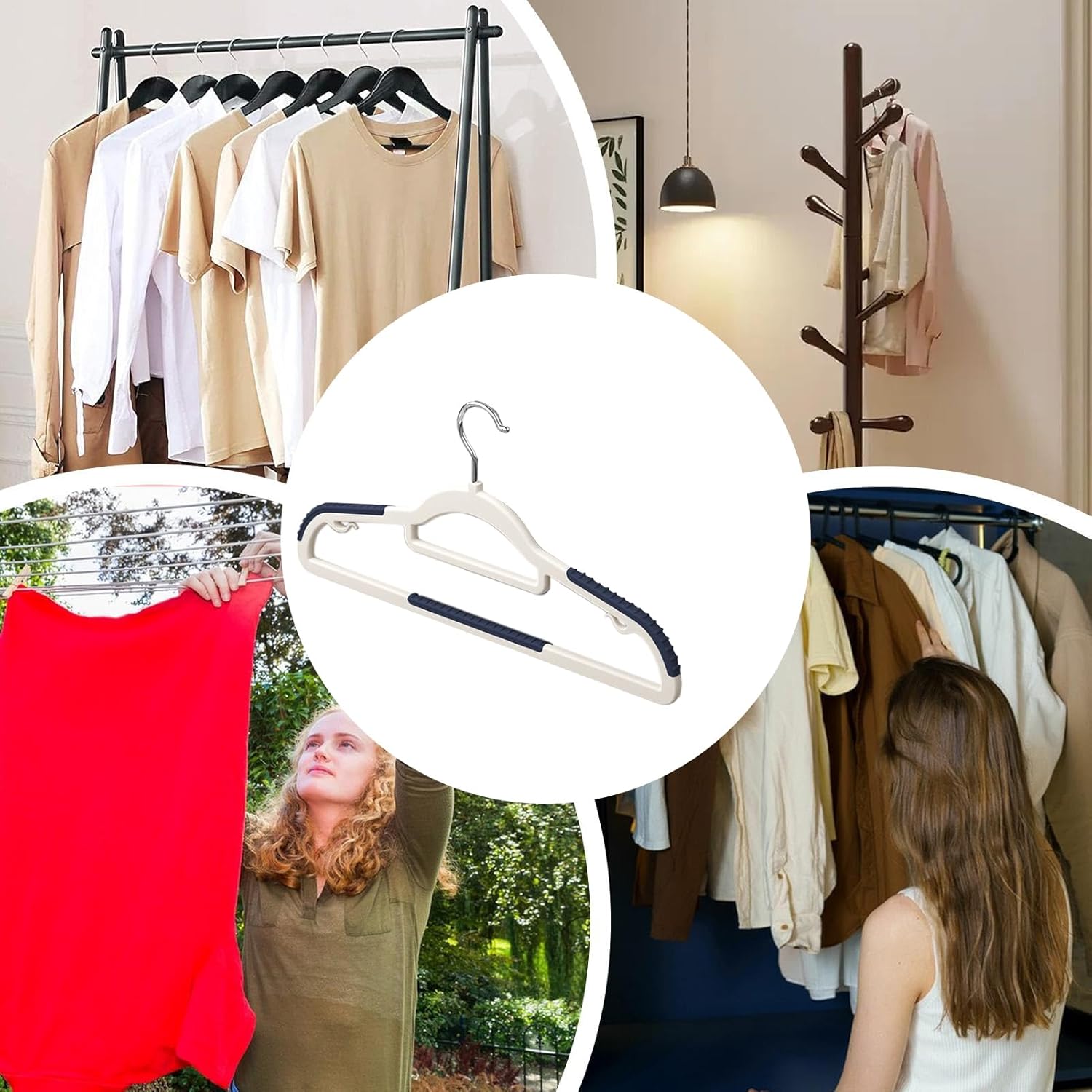 Anti-Slip Plastic Hangers (10 pcs)