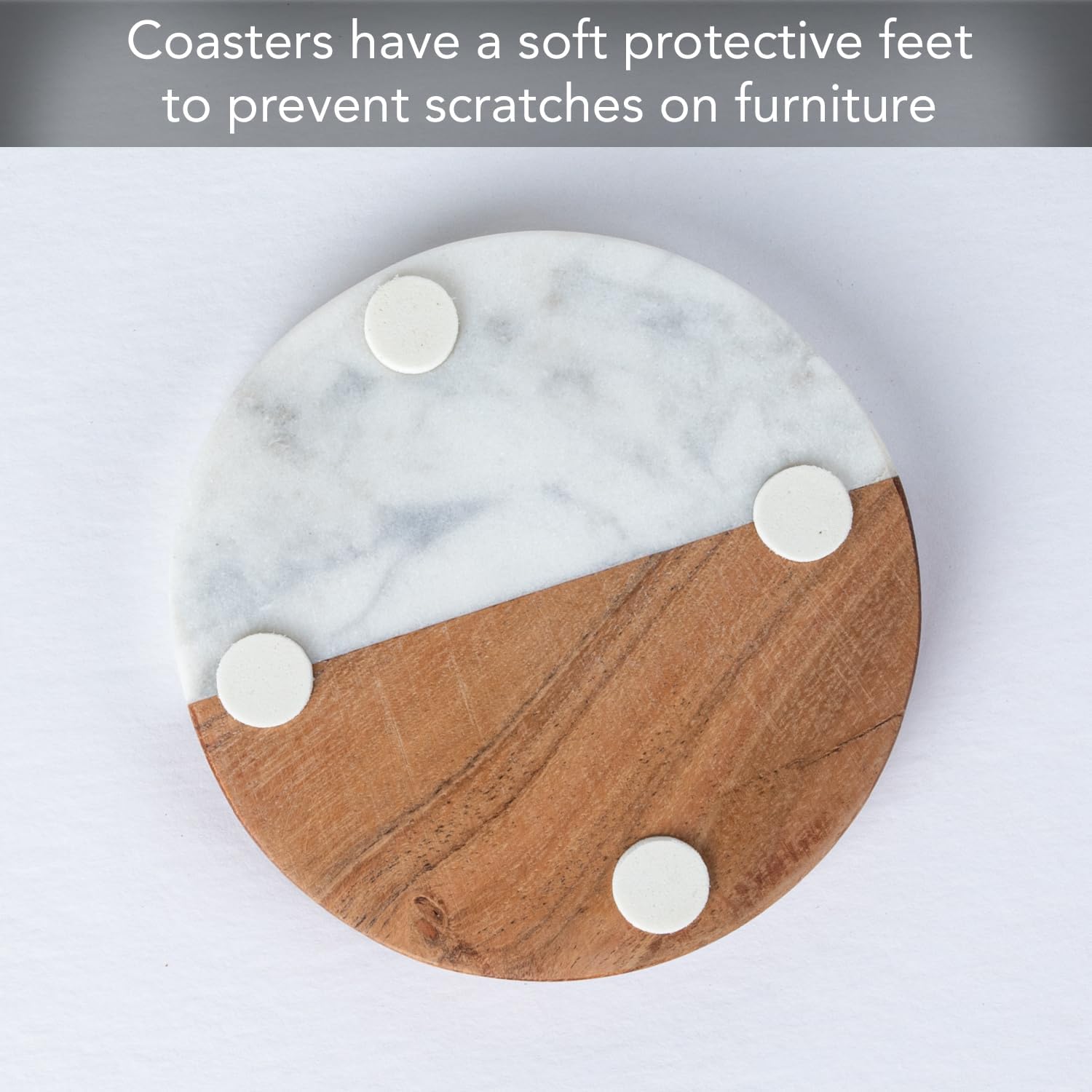 Marble & Acacia Wood Coasters