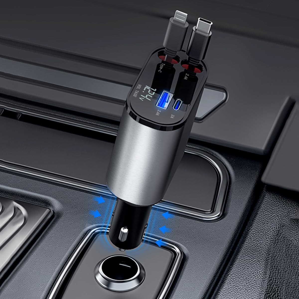 4 in 1 Retractable Fast Car Charger