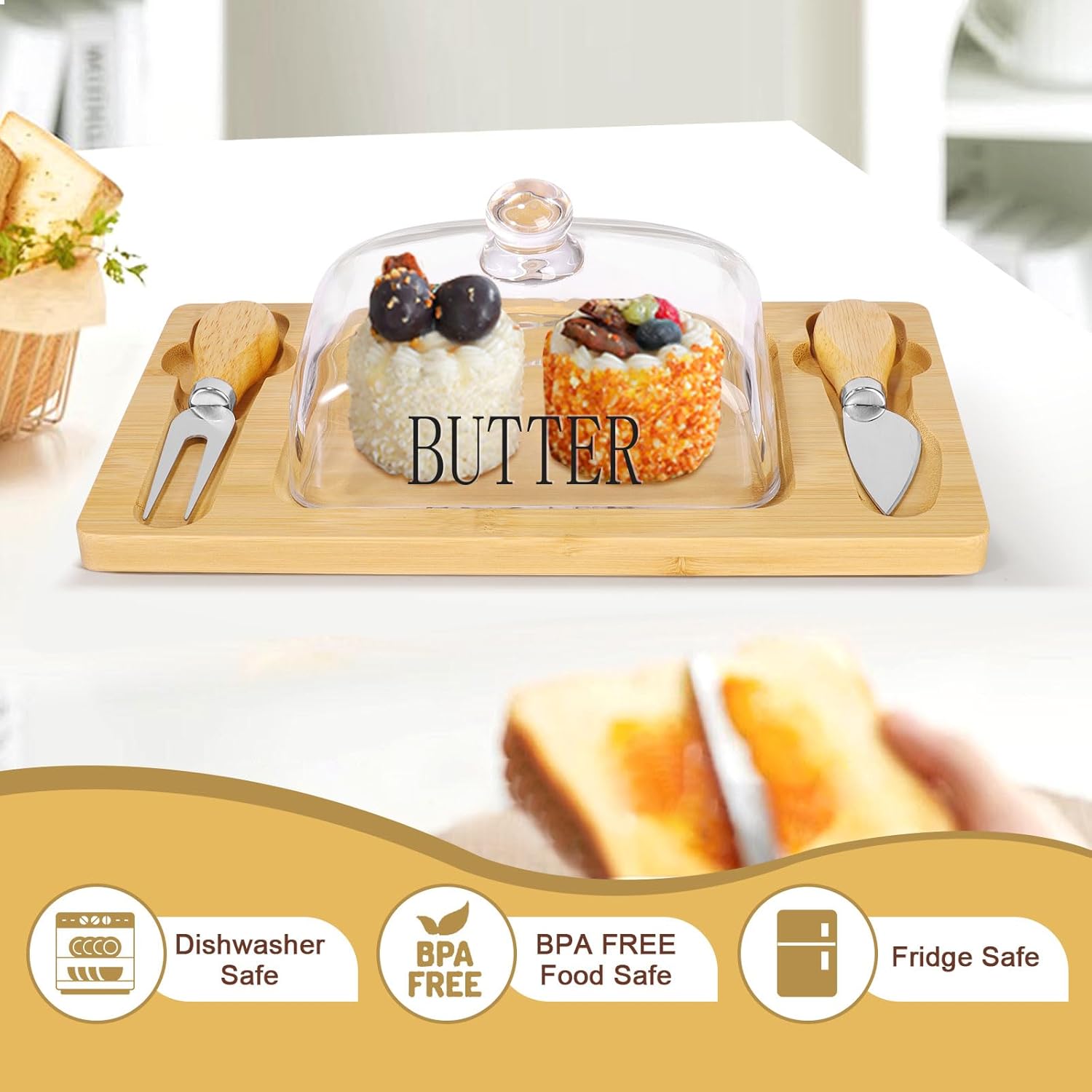 Wooden Butter Glass Set