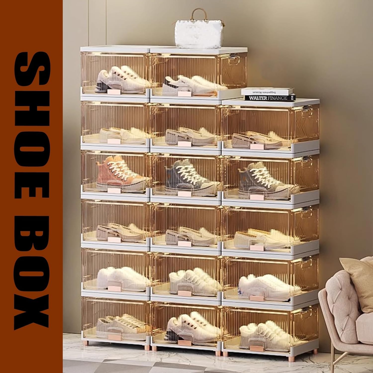 Stylish Stackable Plastic Shoe Boxes