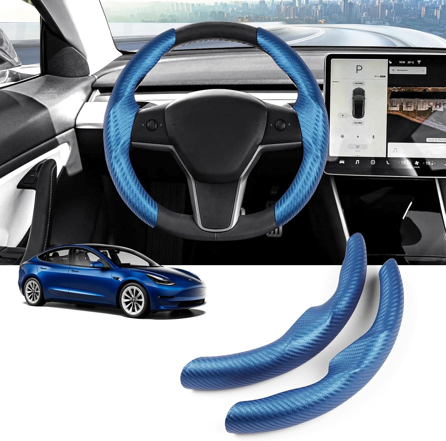 Carbon Fiber Steering Wheel Cover (Set of 2)