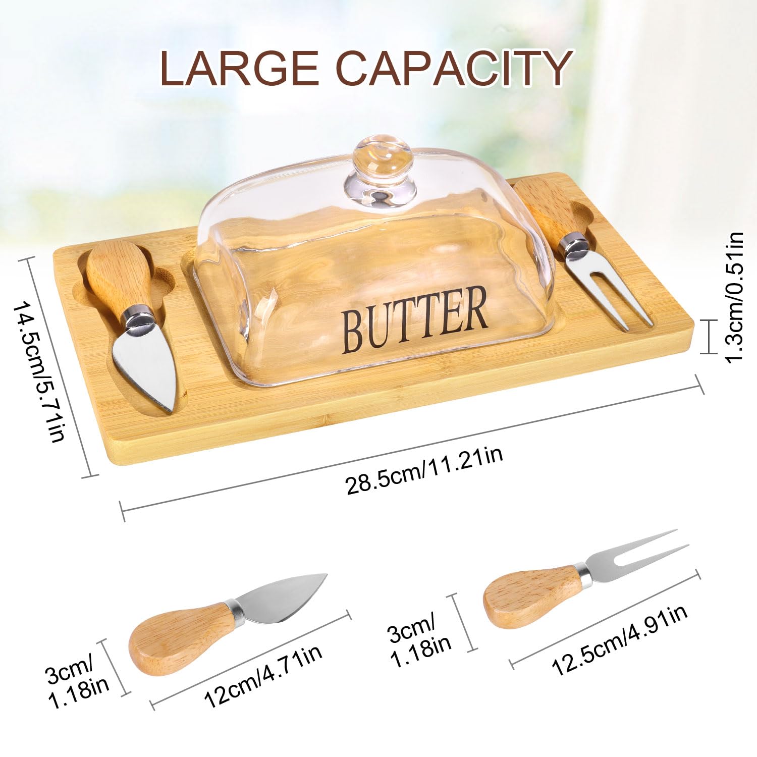 Wooden Butter Glass Set