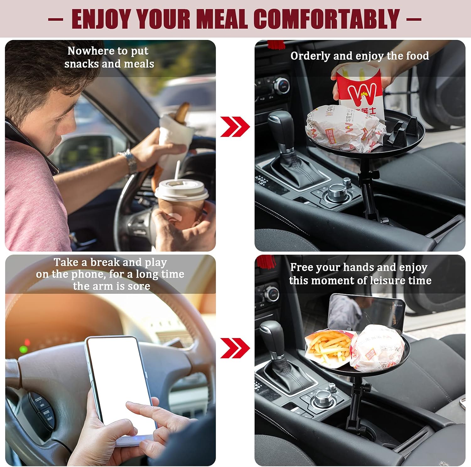 Car Food Tray Phone Slot