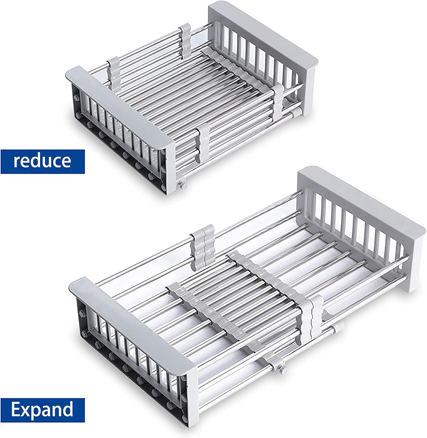 Expandable Stainless Steel Dish Drainer Rack