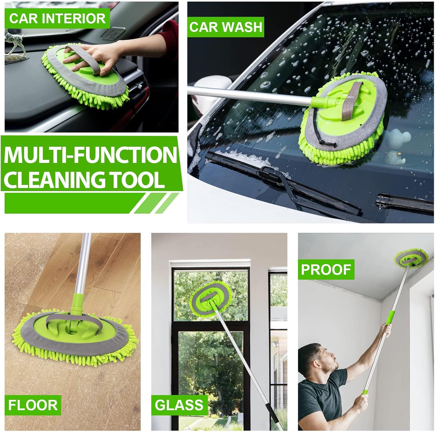 2-in-1 Car Wash Brush Mop Kit