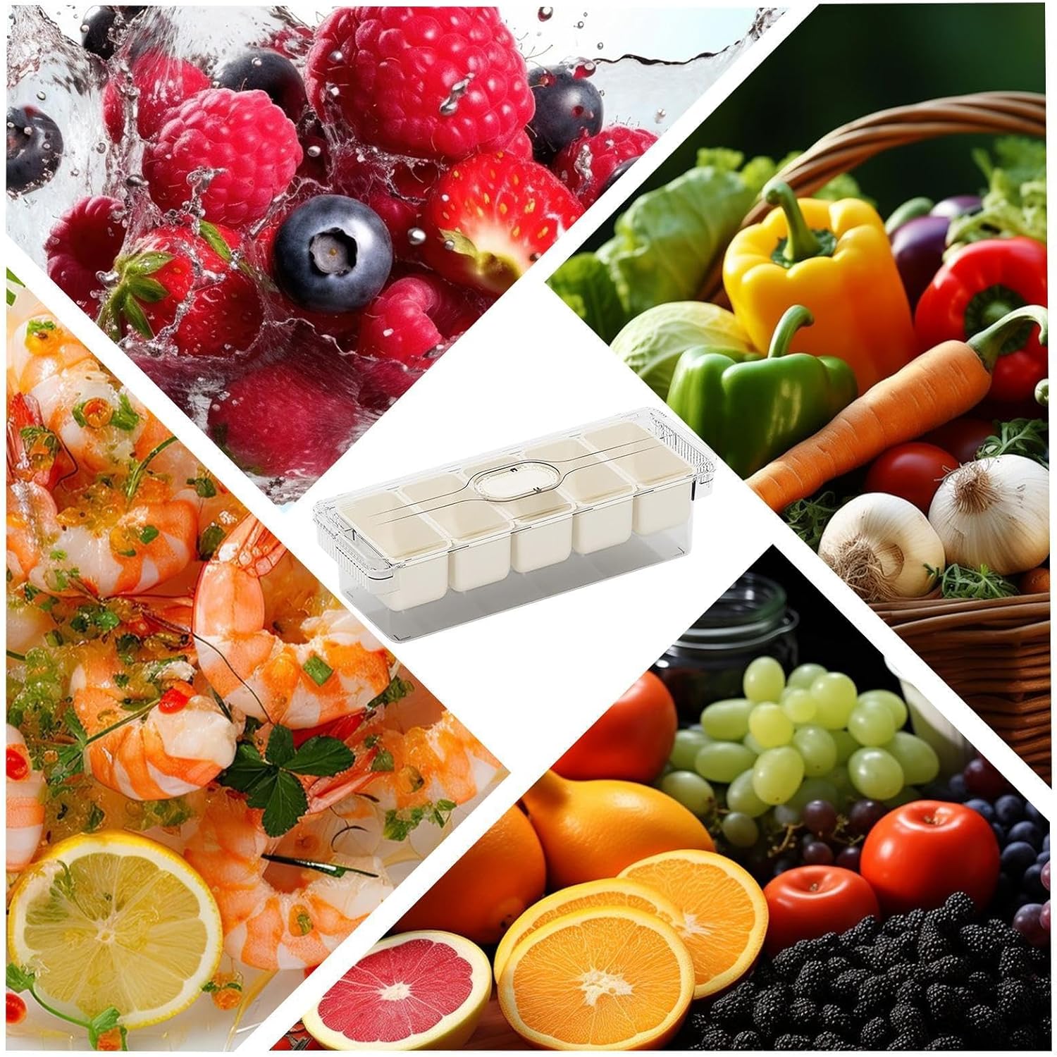 5 in 1 Transparent Storage Containers