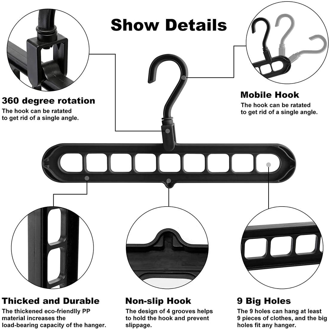 9-Holes Space Saving Hangers