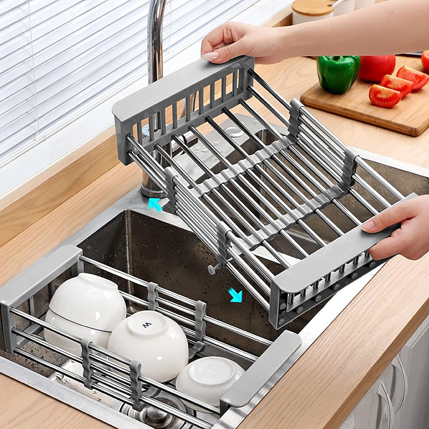 Expandable Stainless Steel Dish Drainer Rack
