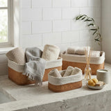 Woven Storage Basket Set with Liner (Set Of 3)