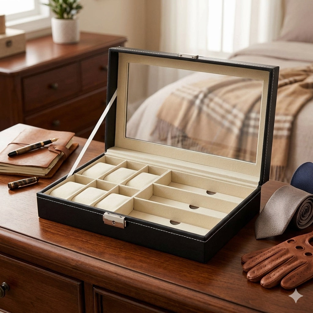 Watch & Eyeglasses Organizer Box